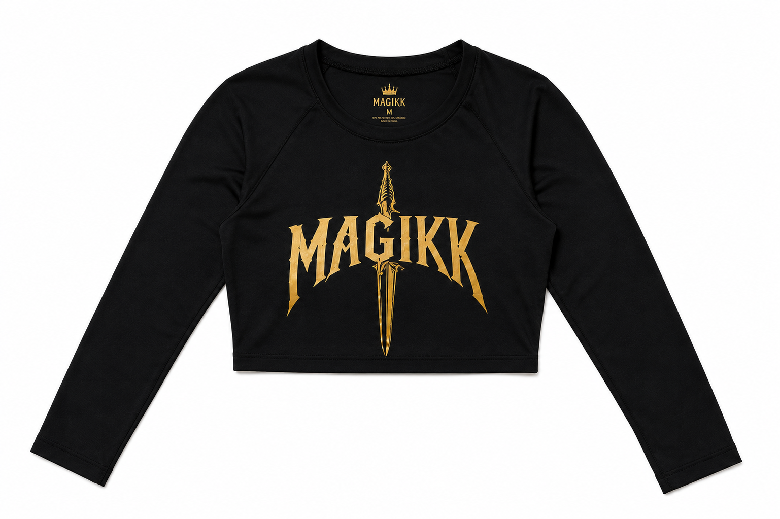 Magikk Gold Sword Crop Long Sleeve